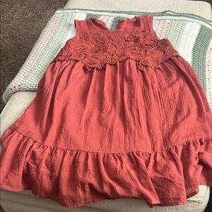 Umgee Burgundy Lace-Trimmed Dress